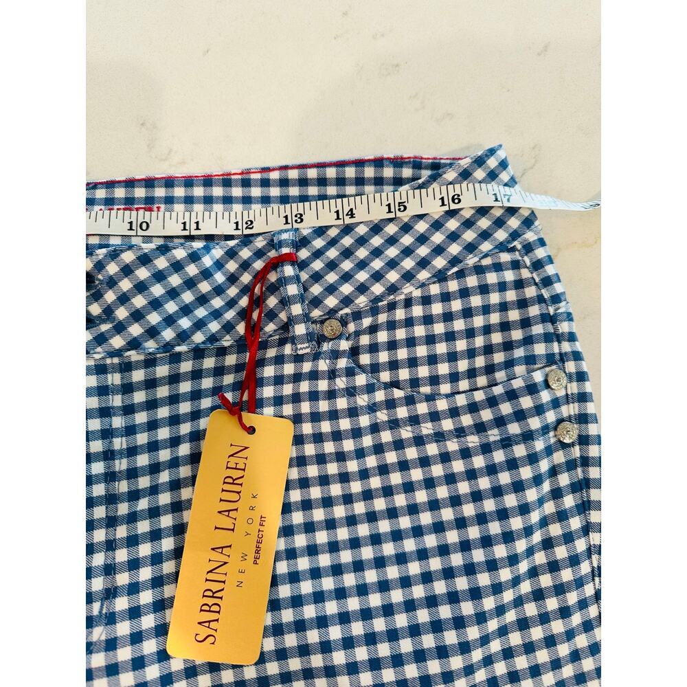 Sabrina Lauren Women’s Plus Cropped Pants Gingham Stretch Comfort Summer 22 NWT - Picture 8 of 9